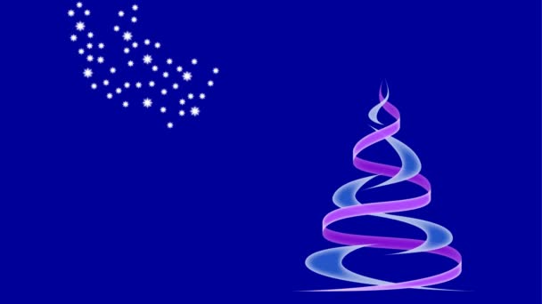 Animación de un árbol de Navidad con estrellas — Vídeos de Stock