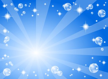 yıldızlar ve mavi bir arka plan önünde sabun köpüğü