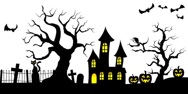 Kísérteties halloween háttér — Stock Vector