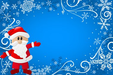 arka plan mavi Noel Noel Baba ile