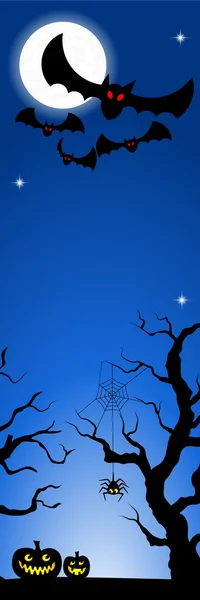 蝙蝠在满月的夜晚 — 图库矢量图片