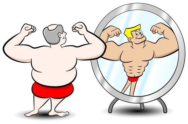 Fat muscle man — Stock Vector