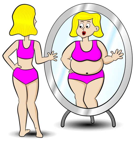 Thick and thin woman Vector Graphics. 