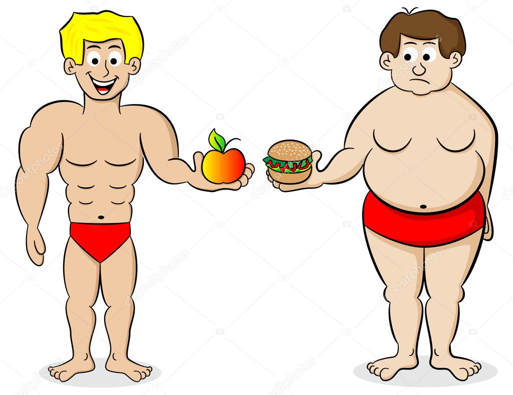 fat and a fit man and their diet