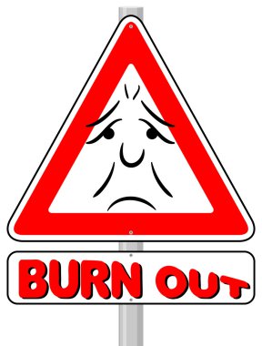 burnout warning sign clipart