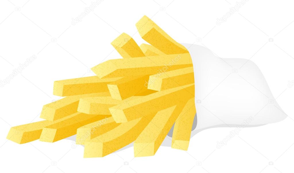 french fries isolated over white background