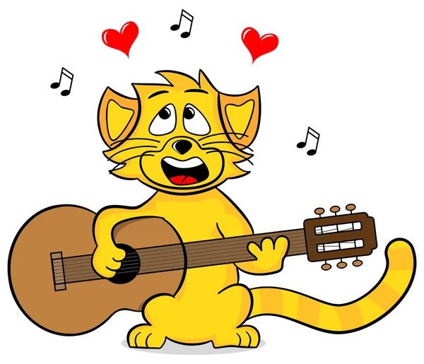 Gato cantando — Vetor de Stock