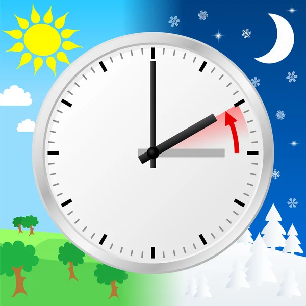 Cambio de hora a tiempo estándar — Vector de stock