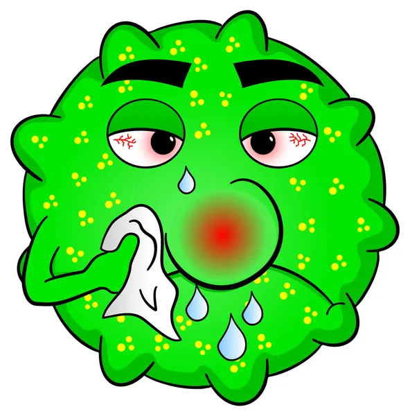 Soğuk virüs hasta — Stok Vektör