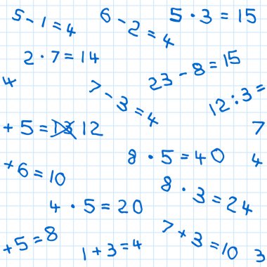 Matematik ödevim kareli kağıt üzerinde seamless modeli