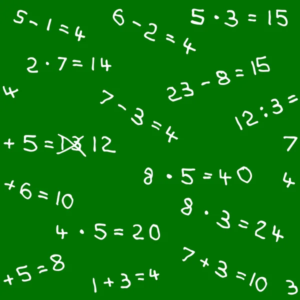 Seamless pattern of math homework on a blackboard — Stock Vector
