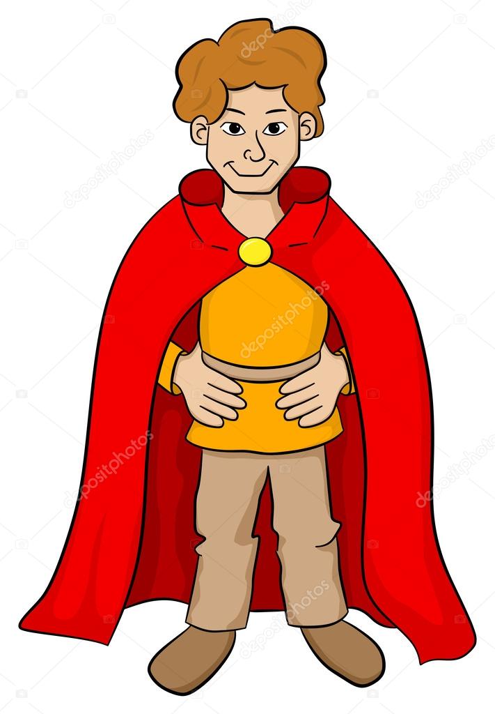 squire with red cape