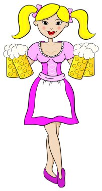 Oktoberfest kız hizmet bira 