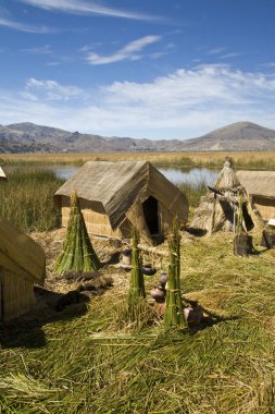 titicaca Gölü, peru Uros yüzen ada