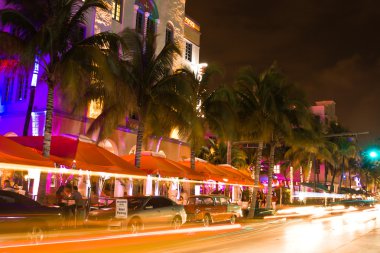 Ocean drive, gece, miami beach
