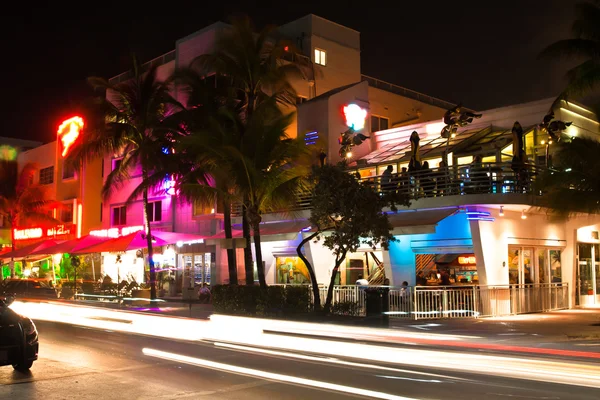 Éjjel, a Miami beach Ocean Drive — Stock Fotó