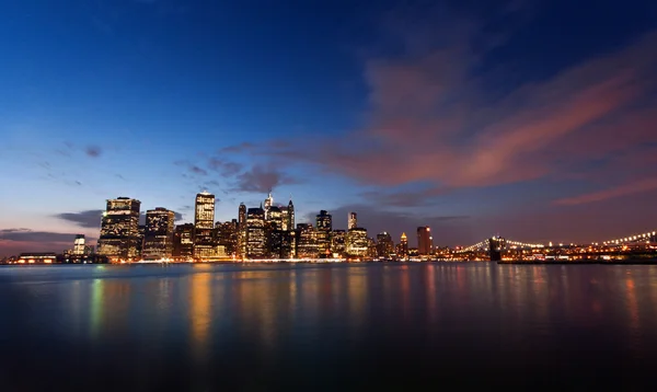 Blick auf Manhattan vom Brooklyn Bridge Park, New York, Usa — Stockfoto