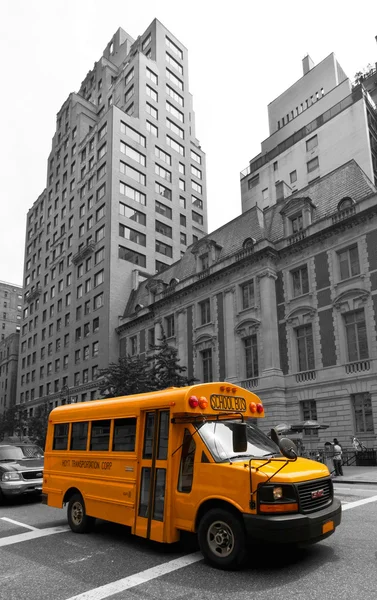 Ônibus escolar em Nova York — Fotografia de Stock