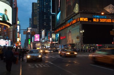 Times Square urban night scene clipart