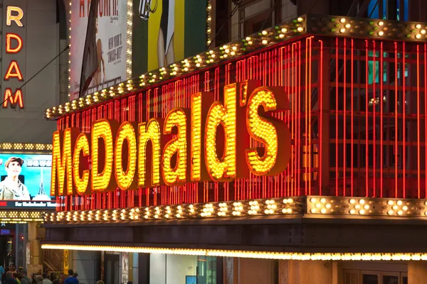 Mc Donalds neon lights entrance — Stock Photo, Image