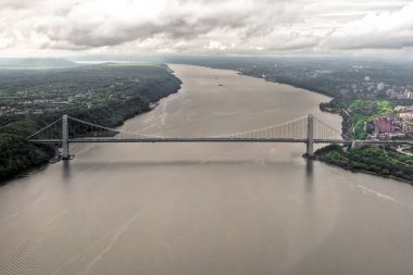 Hudson Nehri bir helikopter, new york, ABD.