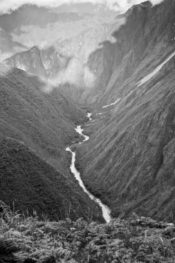 Gökkuşağı dağlarda machu picchu, cusco, Peru