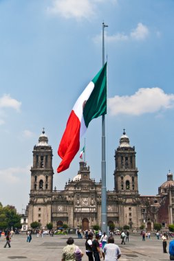 The Zocalo or Plaza de la Constitución flag, Mexico clipart