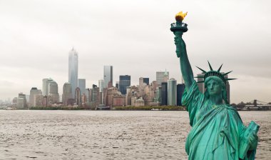 New york cityscape ve Özgürlük heykeli