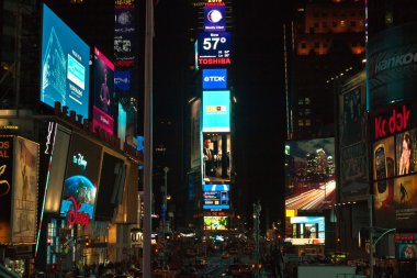 trafik zaman zaman kare gece, new york, ABD