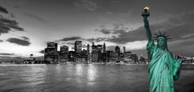 New york cityscape ve Özgürlük heykeli