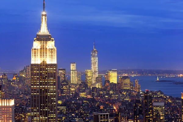 Manhattan en empire state building, new york, Verenigde Staten. — Stockfoto