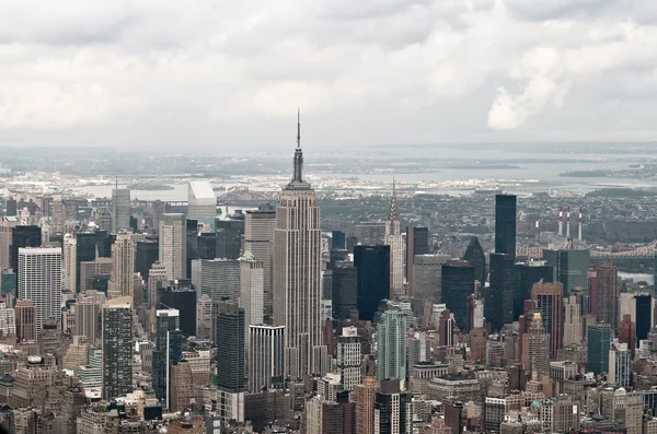 Manhattan hangáru z vrtulníku, new york, usa. — Stock fotografie