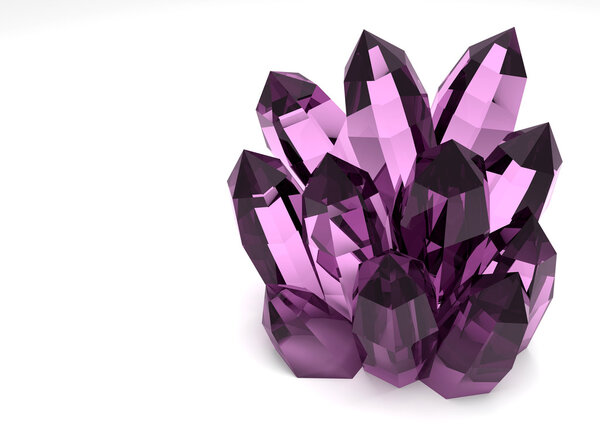 Purple crystals.