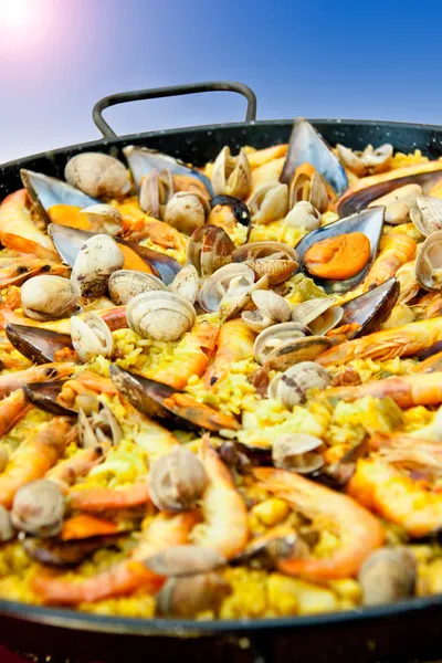 Skaldjur paella — Stockfoto