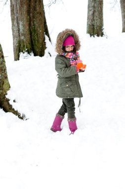 Karda orman ile oynarken