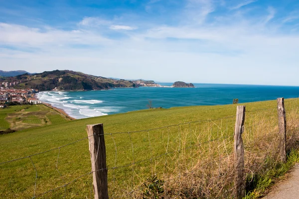 Pohled zarautz a getaria — Stock fotografie