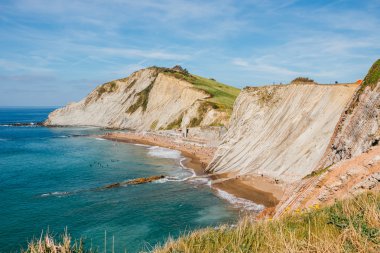 itzurun beach ve flysch içinde zumaia, İspanya