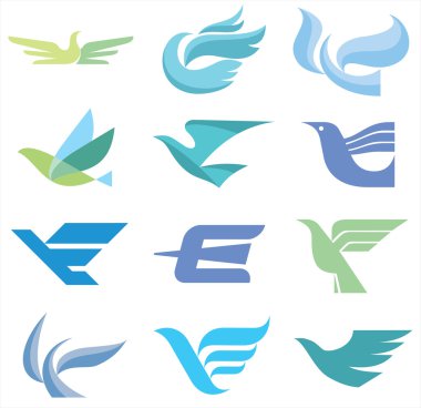 kuşlar - 12 logo işaretleri