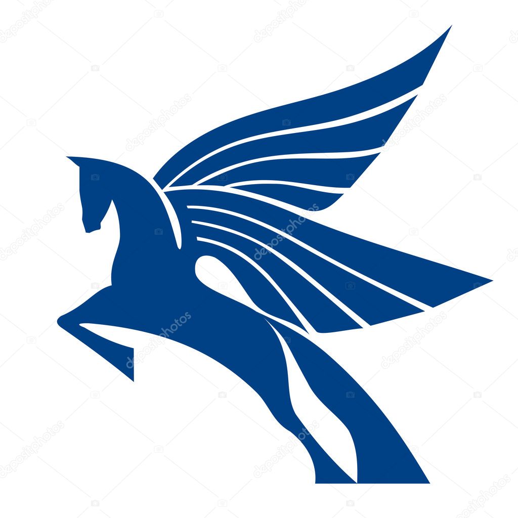 Pegasus horse logo vector sign for commercial company, a blog, for the development of design materials.