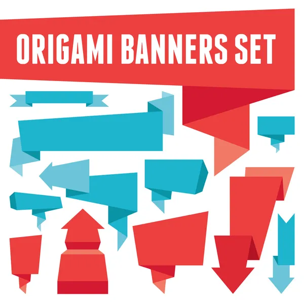 Conjunto de banners origami —  Vetores de Stock