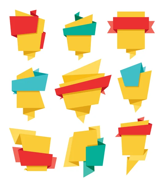 Origami Banners Set 02 — Stockvector