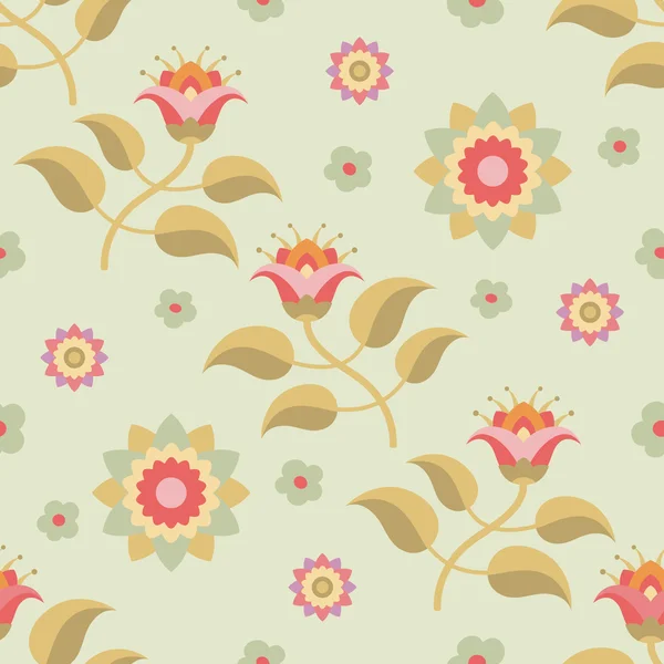 Floral Seamless Pattern 09 — Stock Vector