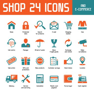 Shop 24 Vector Icons clipart