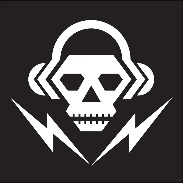 Skull Music Logo Sign 2 — Stock Vector