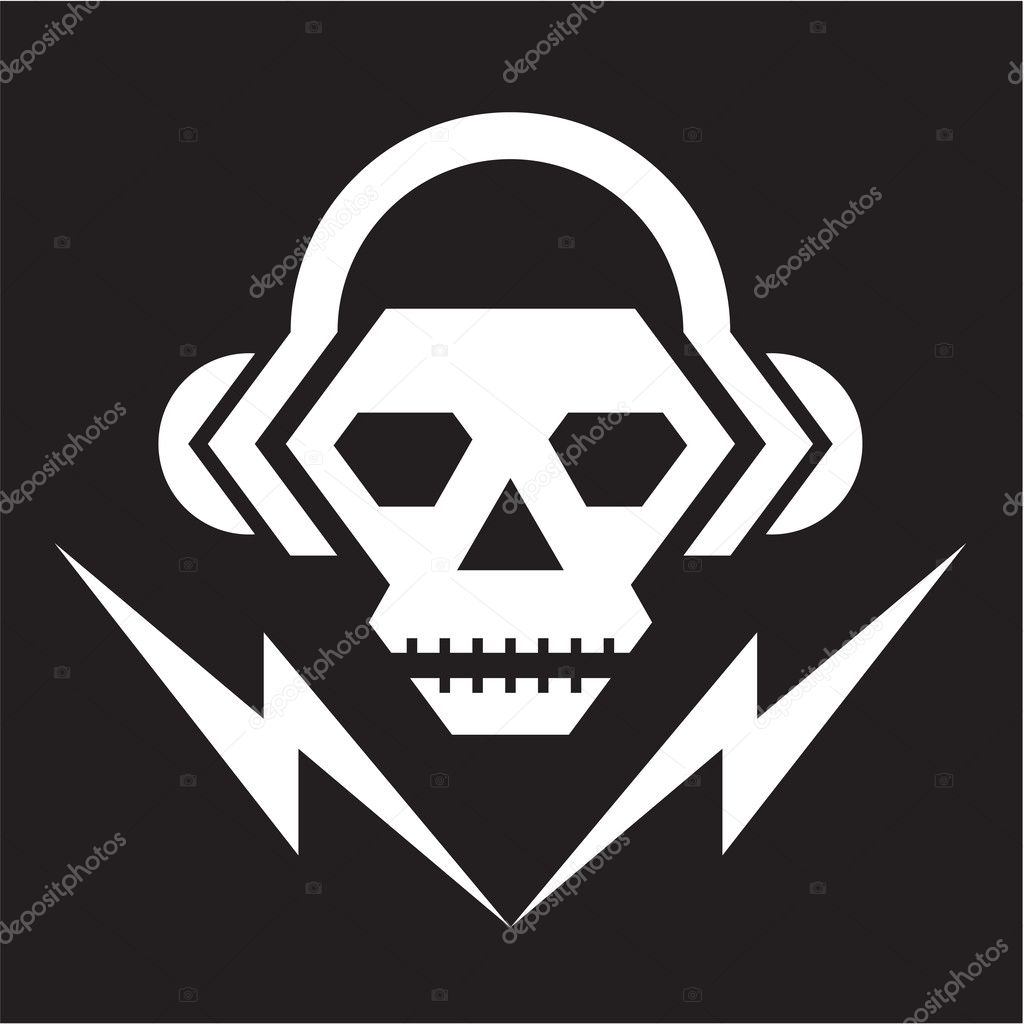 Skull Music Logo Sign 2