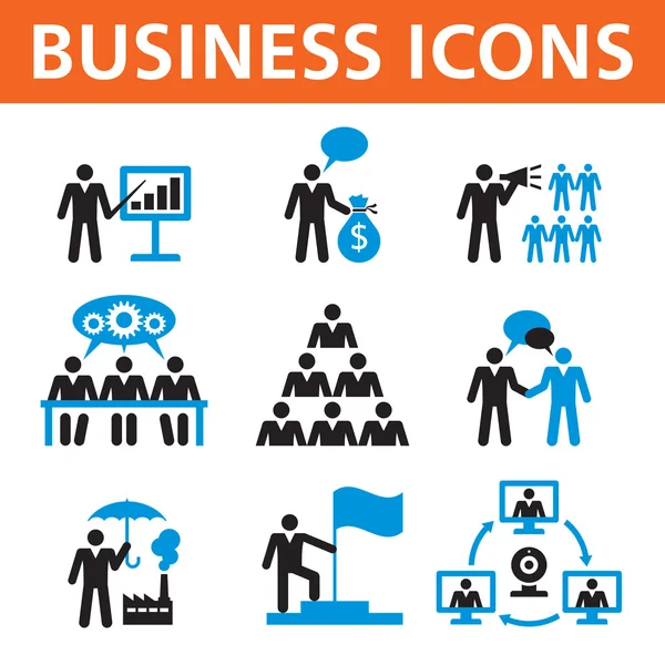 Business People Vector Icons Set — Stock Vector