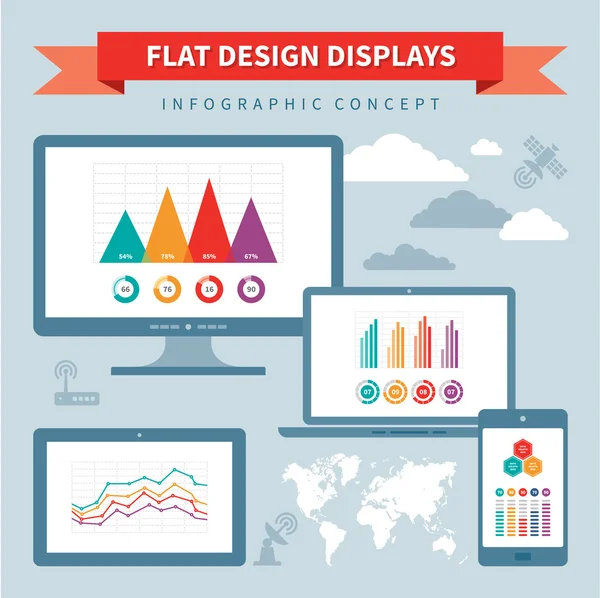 düz tasarım görüntüler - vektör Infographic kavramı