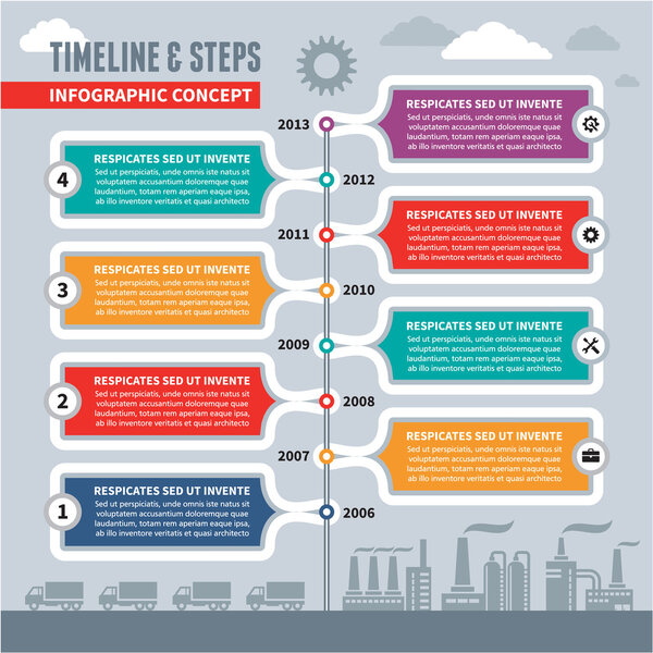 Infographic Vector Concept - Timeline & Steps