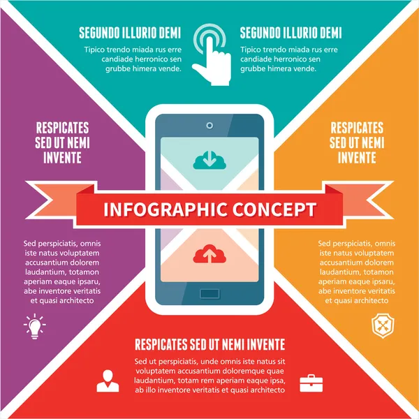 Concetto infografico - Schema vettoriale con icone — Vettoriale Stock