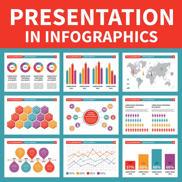 Presentazione in Infografica — Vettoriale Stock